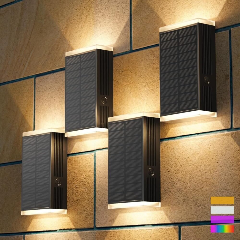 4-Pack Multi-Mode Solar Wall Lights