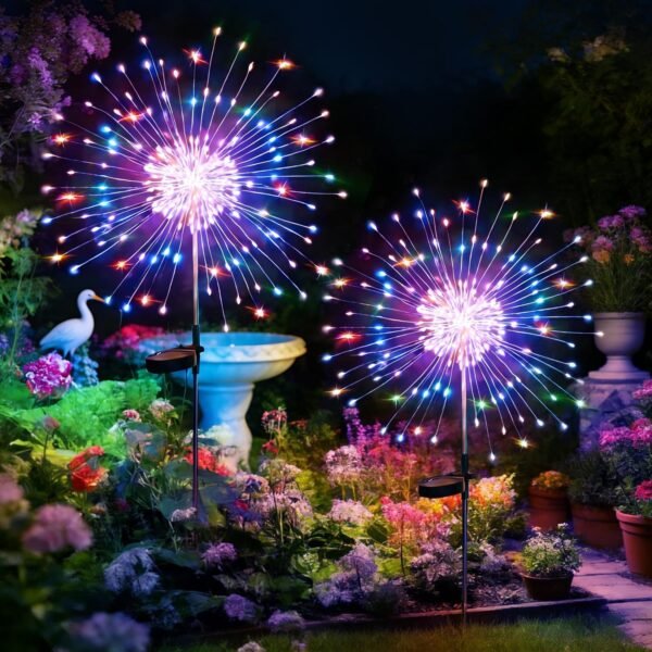 2-Pack Solar Fireworks String Lights