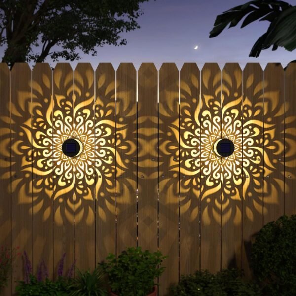 4-Pack Metal Solar Fence Wall Lights