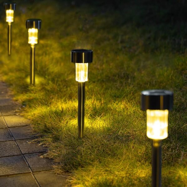 12-Pack Stainless Steel Solar Pathway Lights