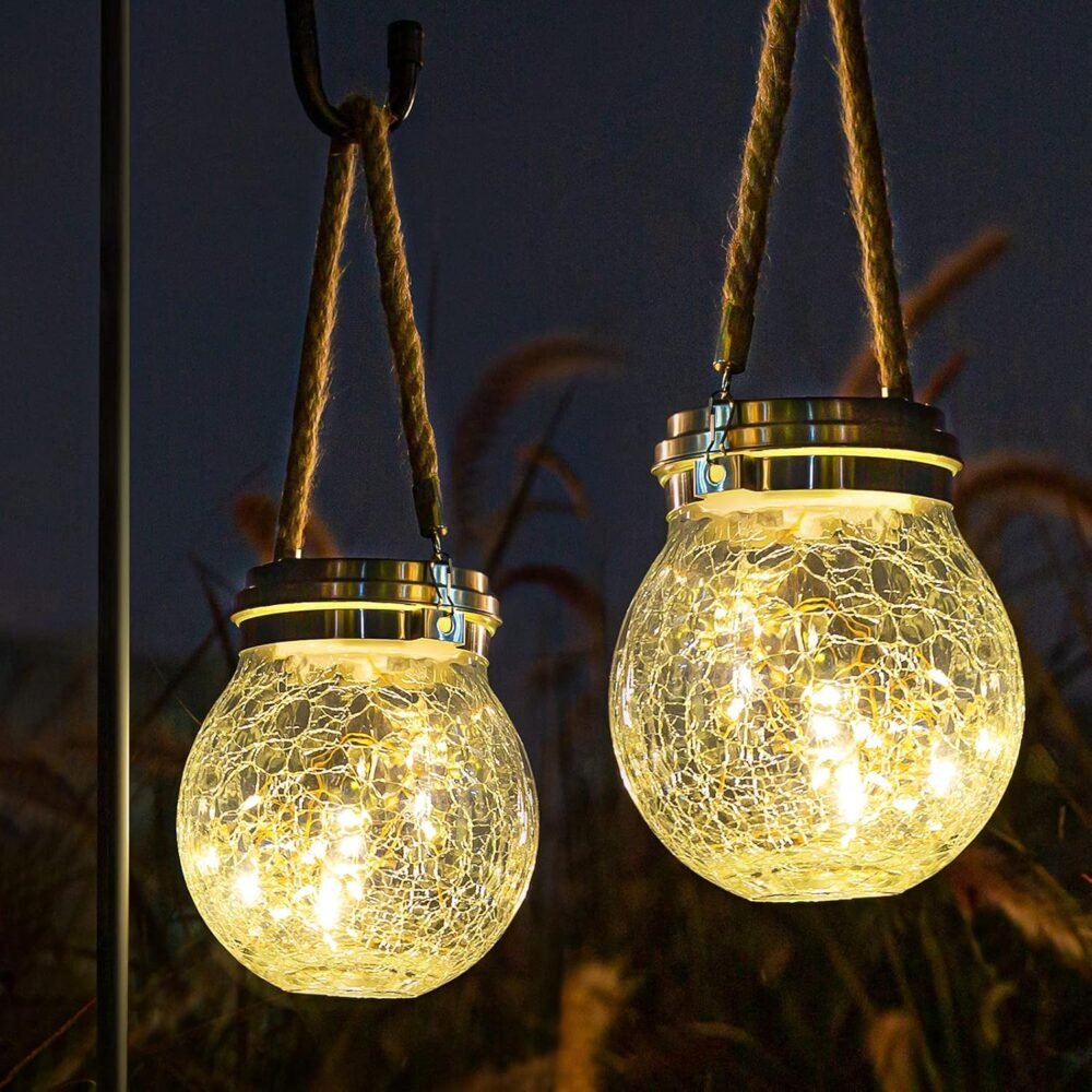 2-Pack Large Hanging Solar Lanterns