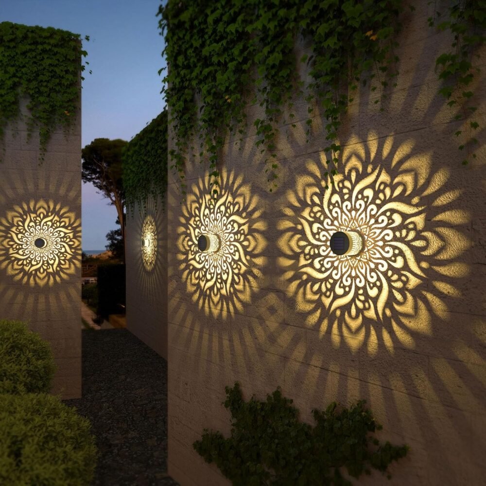 4-Pack Metal Solar Fence Wall Lights - Image 2