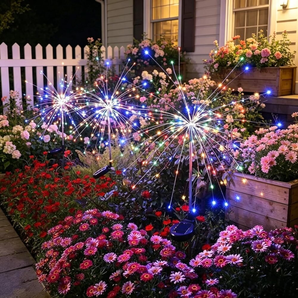 2-Pack Solar Fireworks String Lights - Image 2
